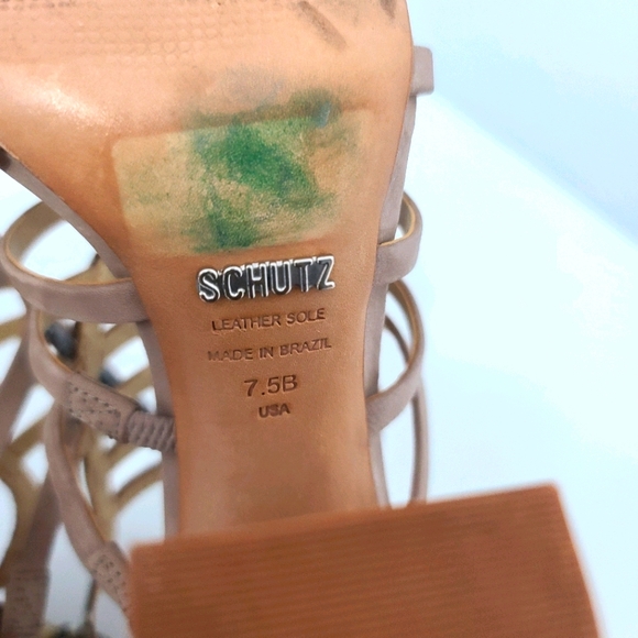 SCHUTZ Kaye Reptile Snakeskin Heel Sandals - Picture 14 of 16